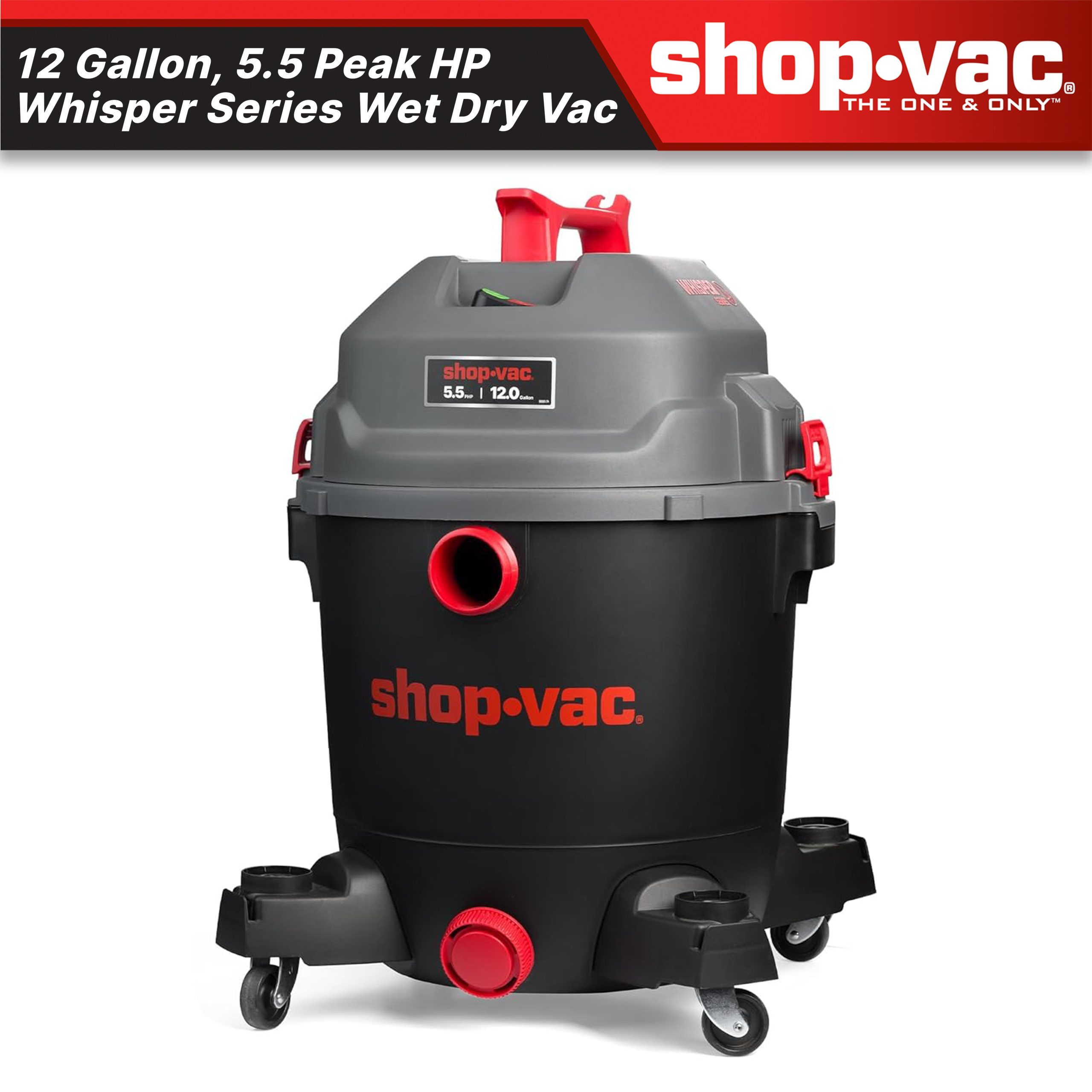 Shop-Vac® Ultra Quiet 12 Gallon 5.5 Peak HP Wet/Dry Vacuum