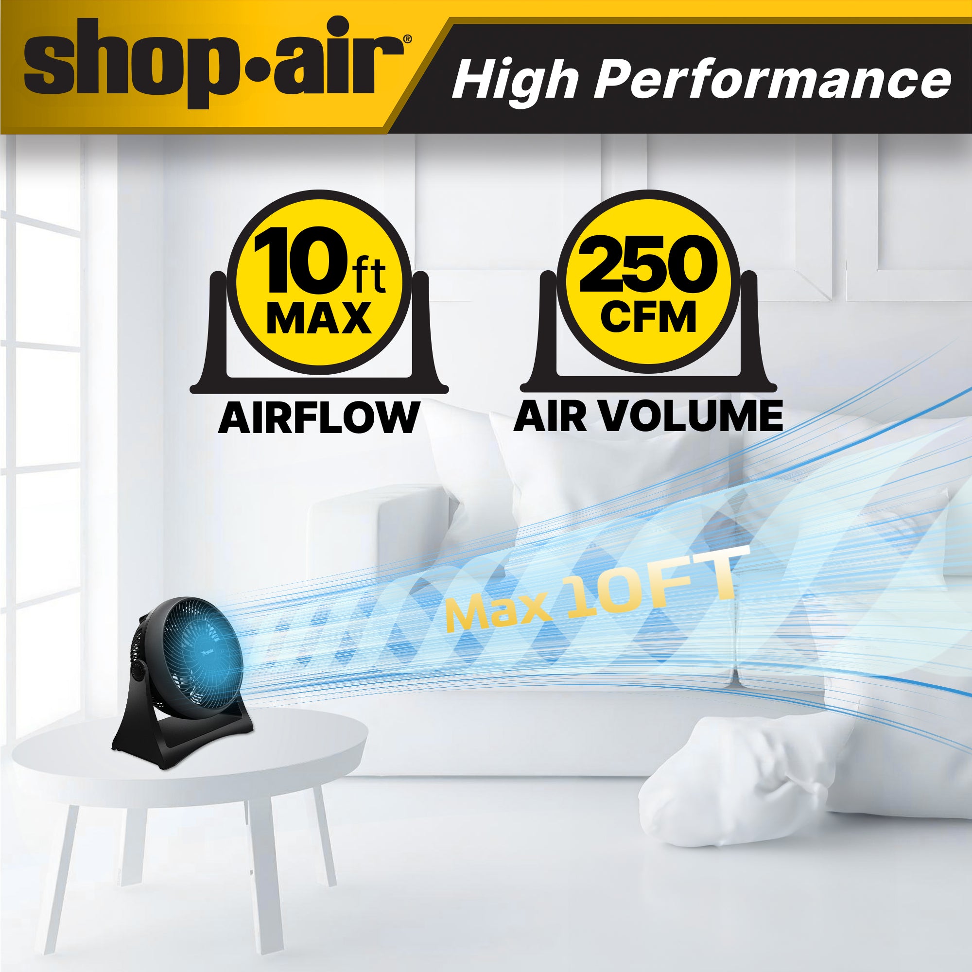 Shop-Air® 8 Wall-Mounted Desk Fan - Image 6