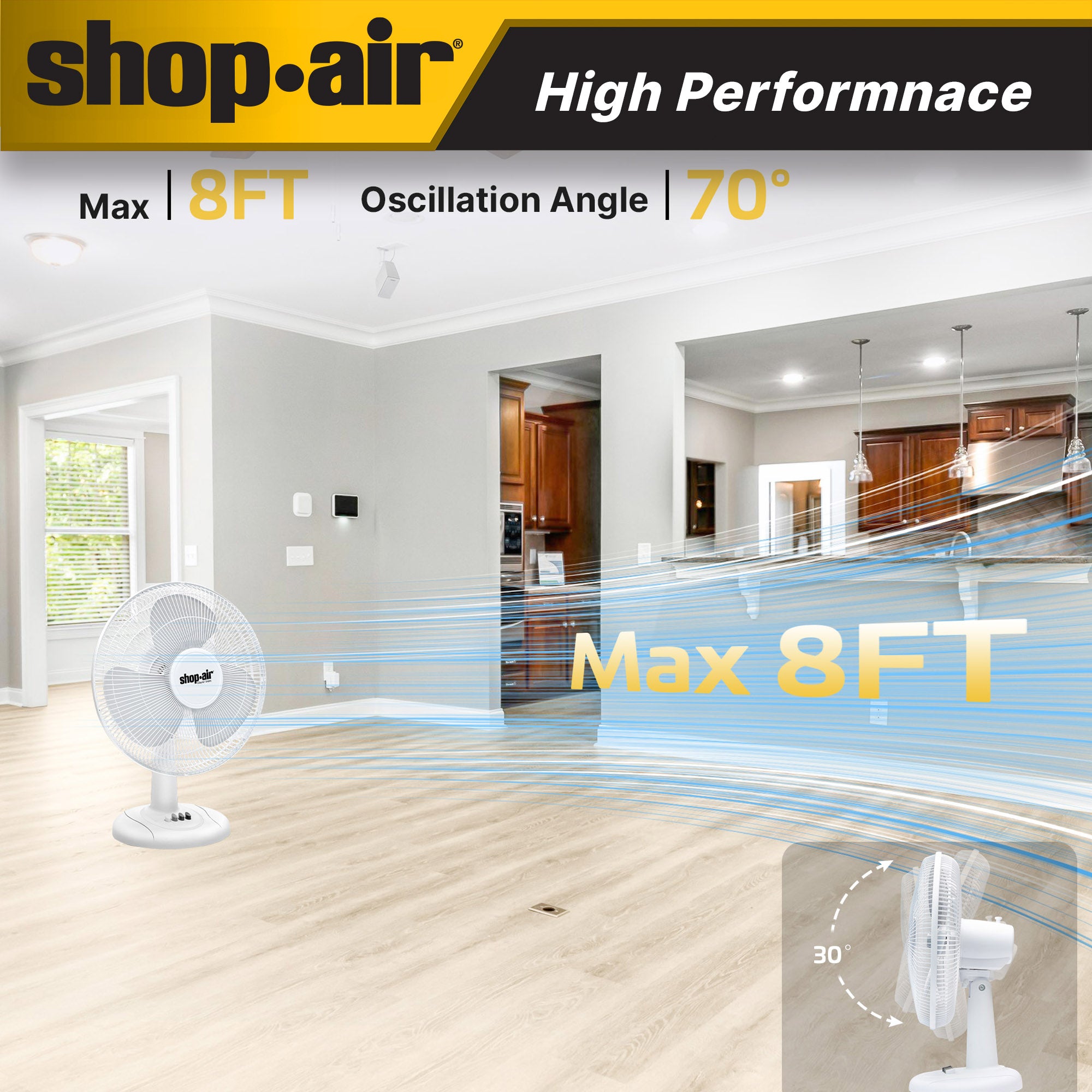 Shop-Air® 12 Oscillating Table Fan - Image 5