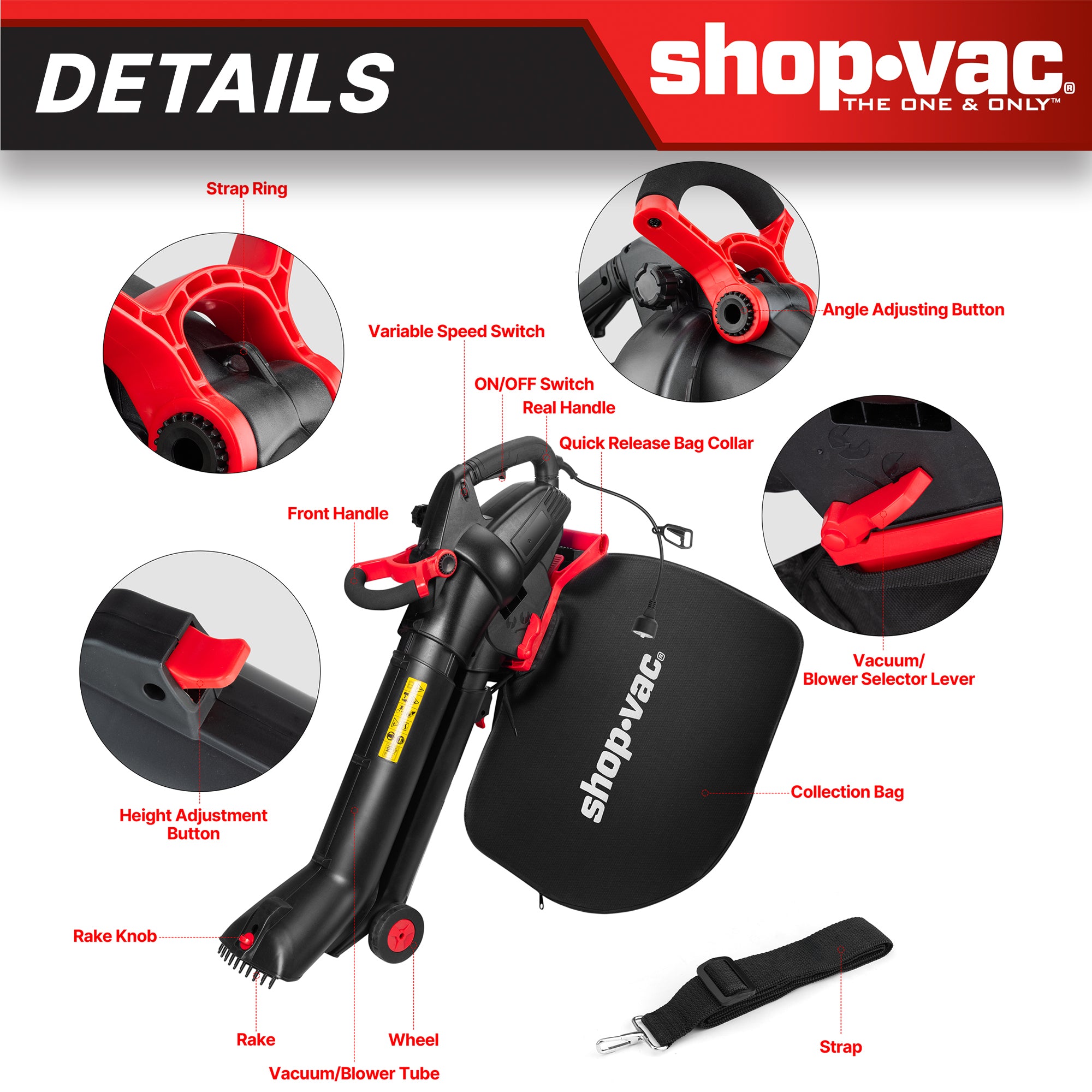 Shop-Vac® 3-in-1 Electric Leaf Blower. Vacuum & Mulcher - Image 2