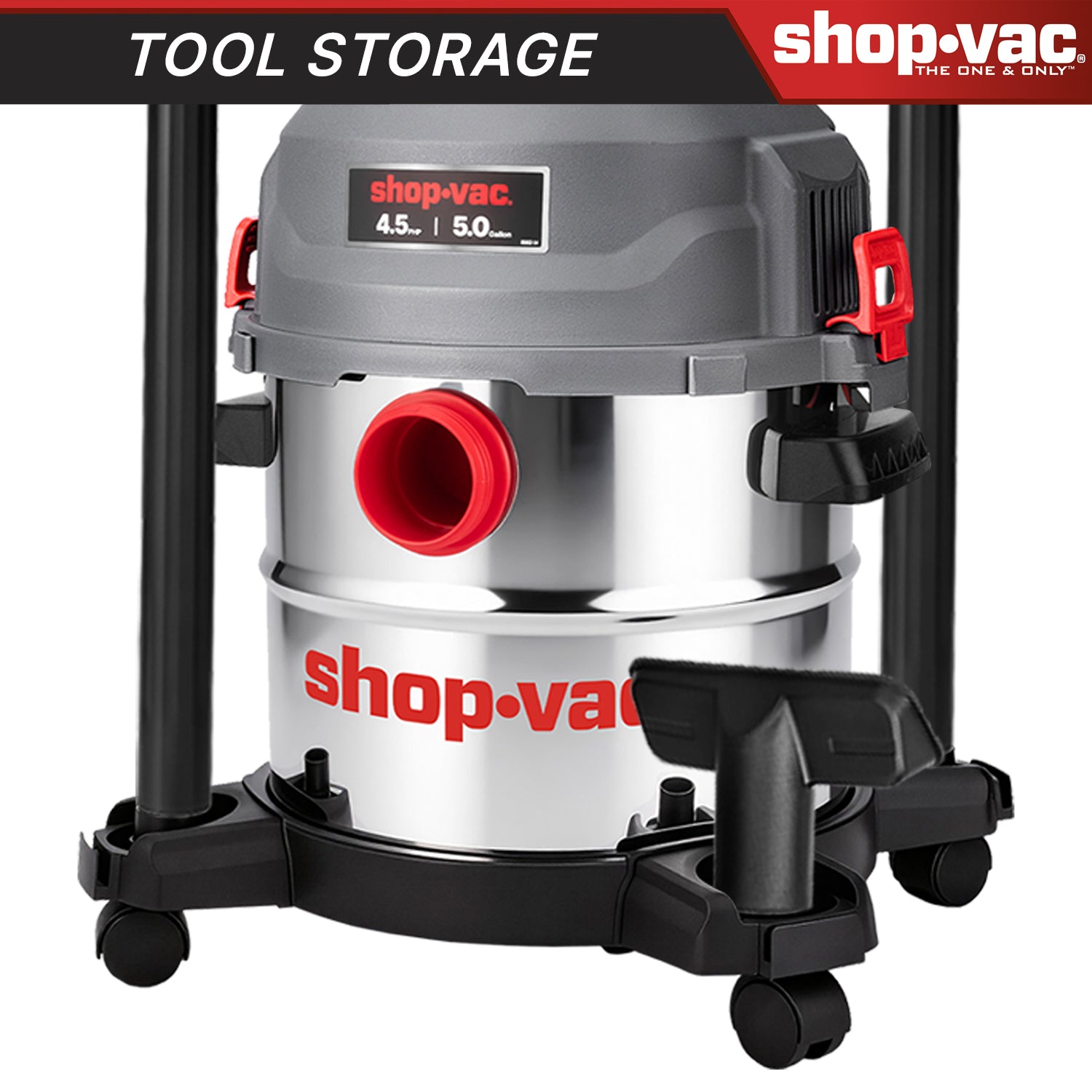 Shop-Vac® 5 Gallon Ultra Quiet Stainless Steel 4.5Peak HP Wet/Dry Vacuum - Image 7