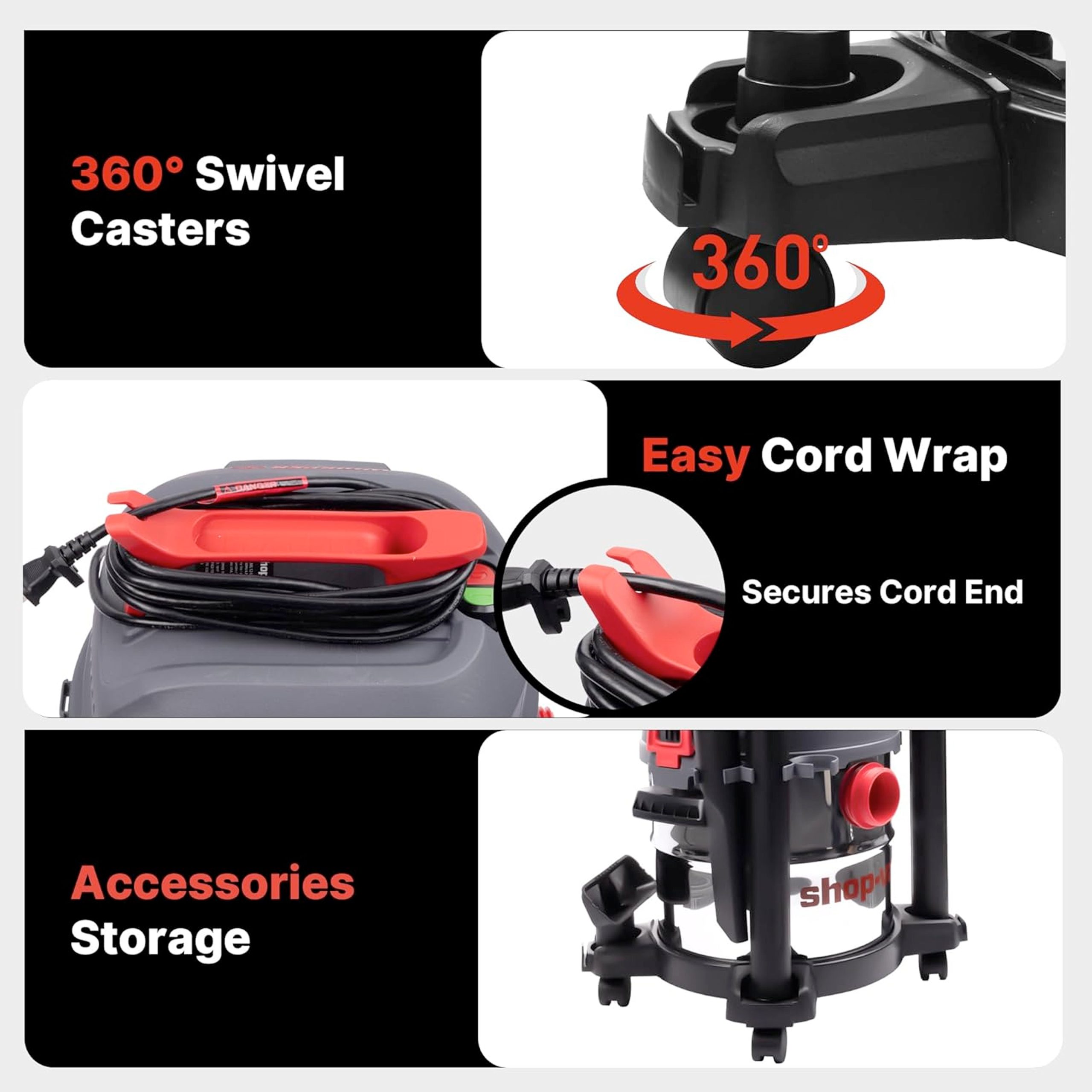 Shop-Vac® 5 Gallon Ultra Quiet Stainless Steel 4.5Peak HP Wet/Dry Vacuum - Image 6