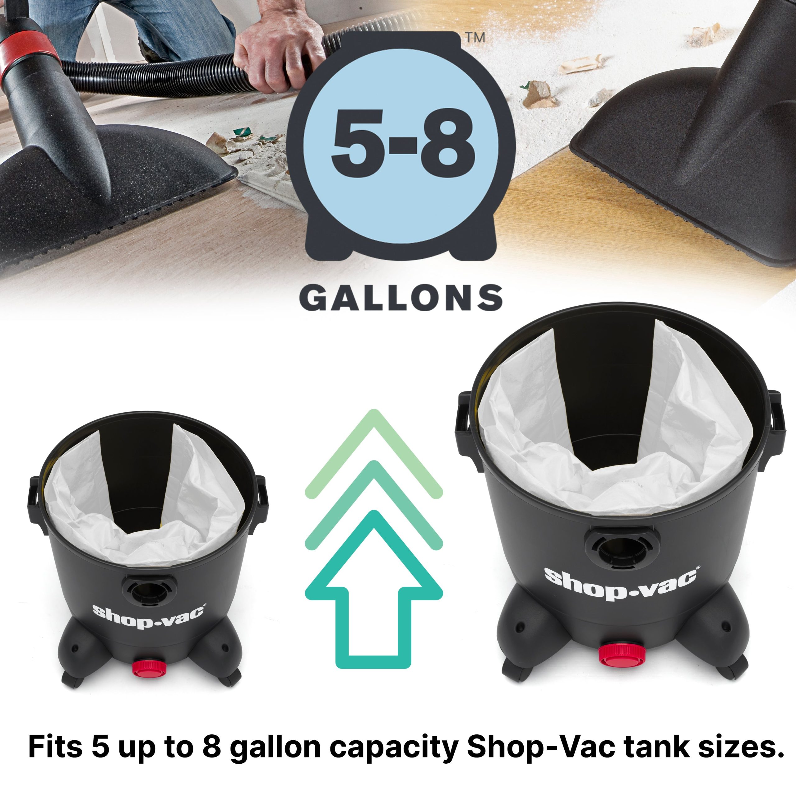 Shop-Vac® 5-8 Gallon Disposable Filter Bags (5 pack) - Image 4