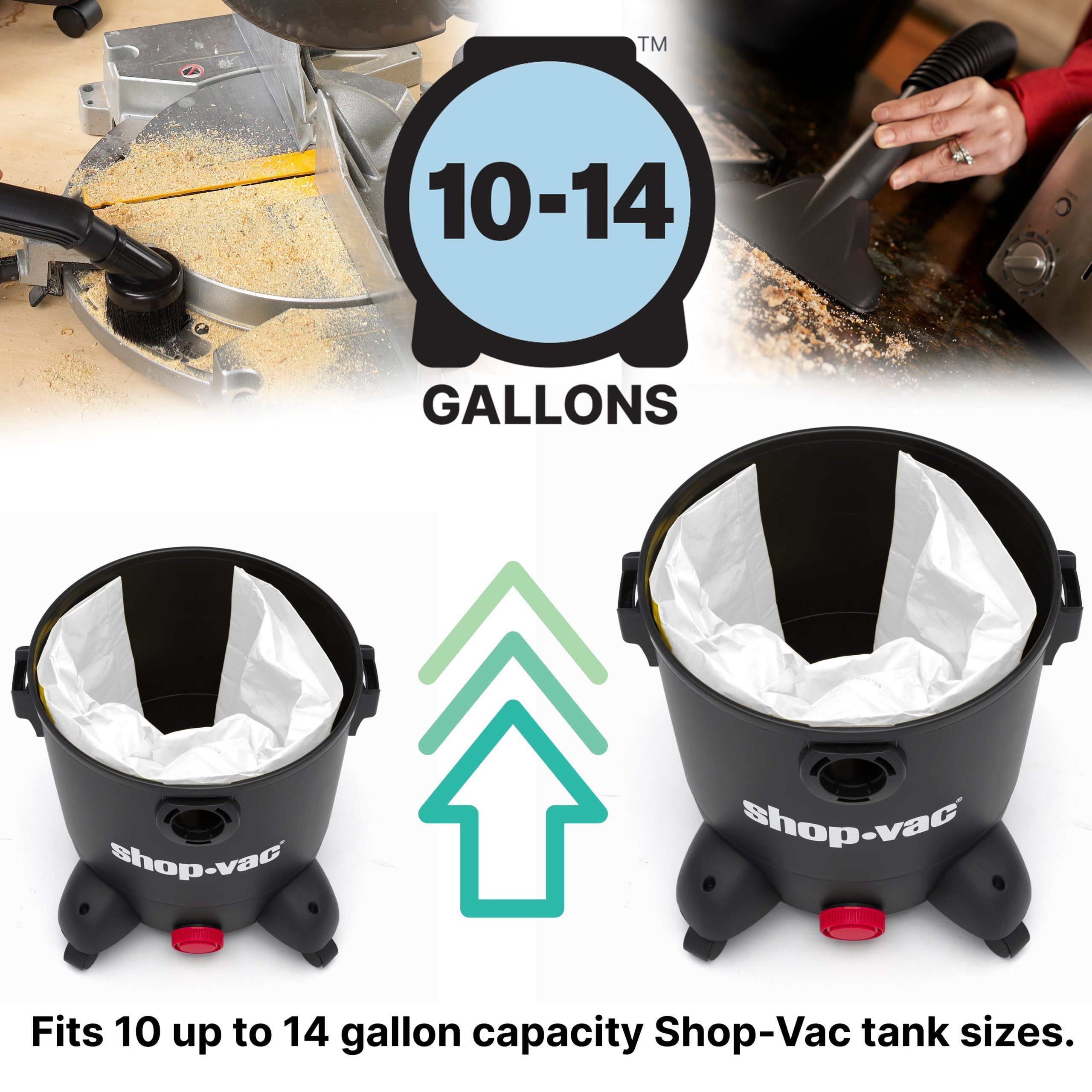 Shop-Vac® 10-14 Gallon Disposable Filter Bags (5 pack) - Image 5