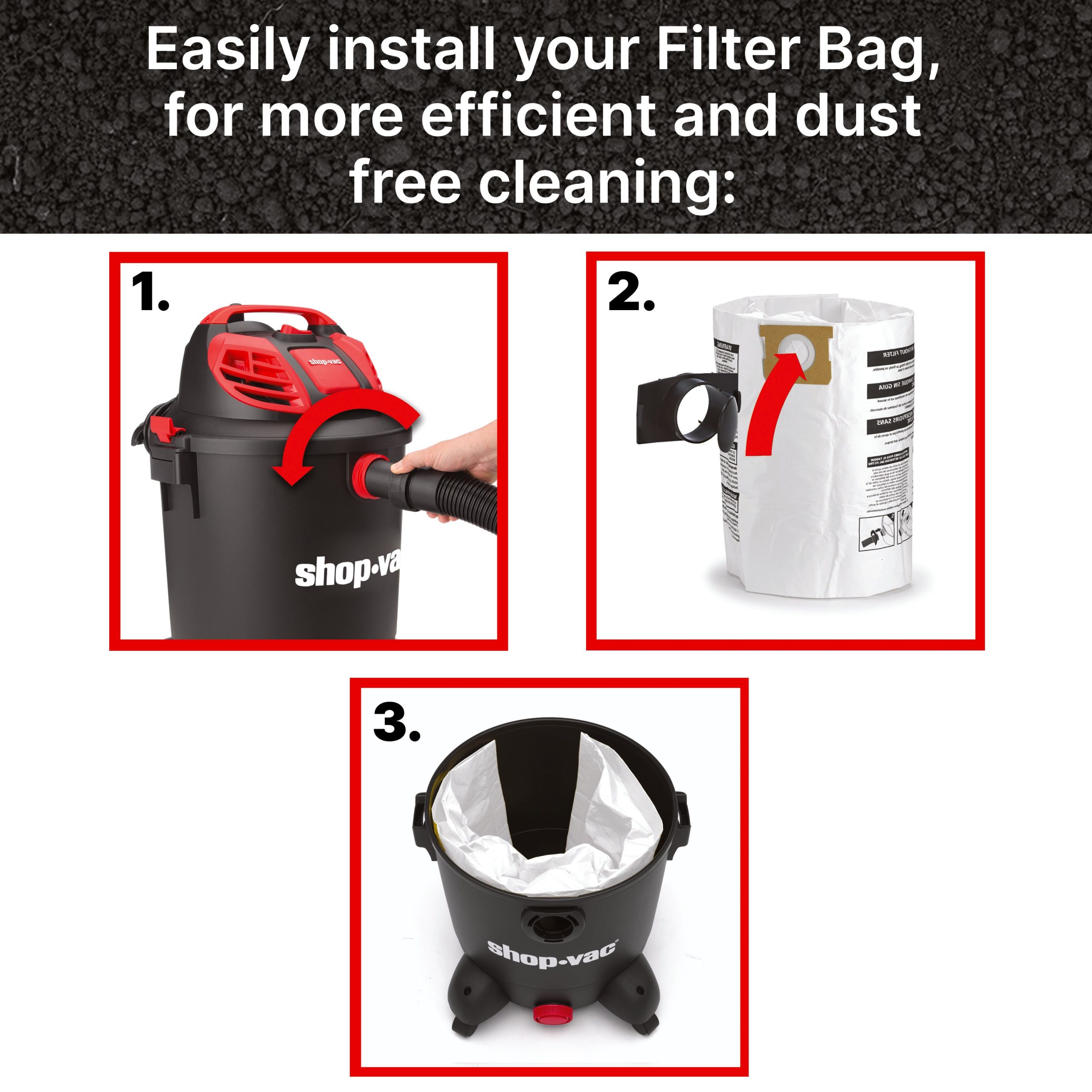 Shop-Vac® 15-22 Gallon Disposable Filter Bags (5 pack) - Image 4