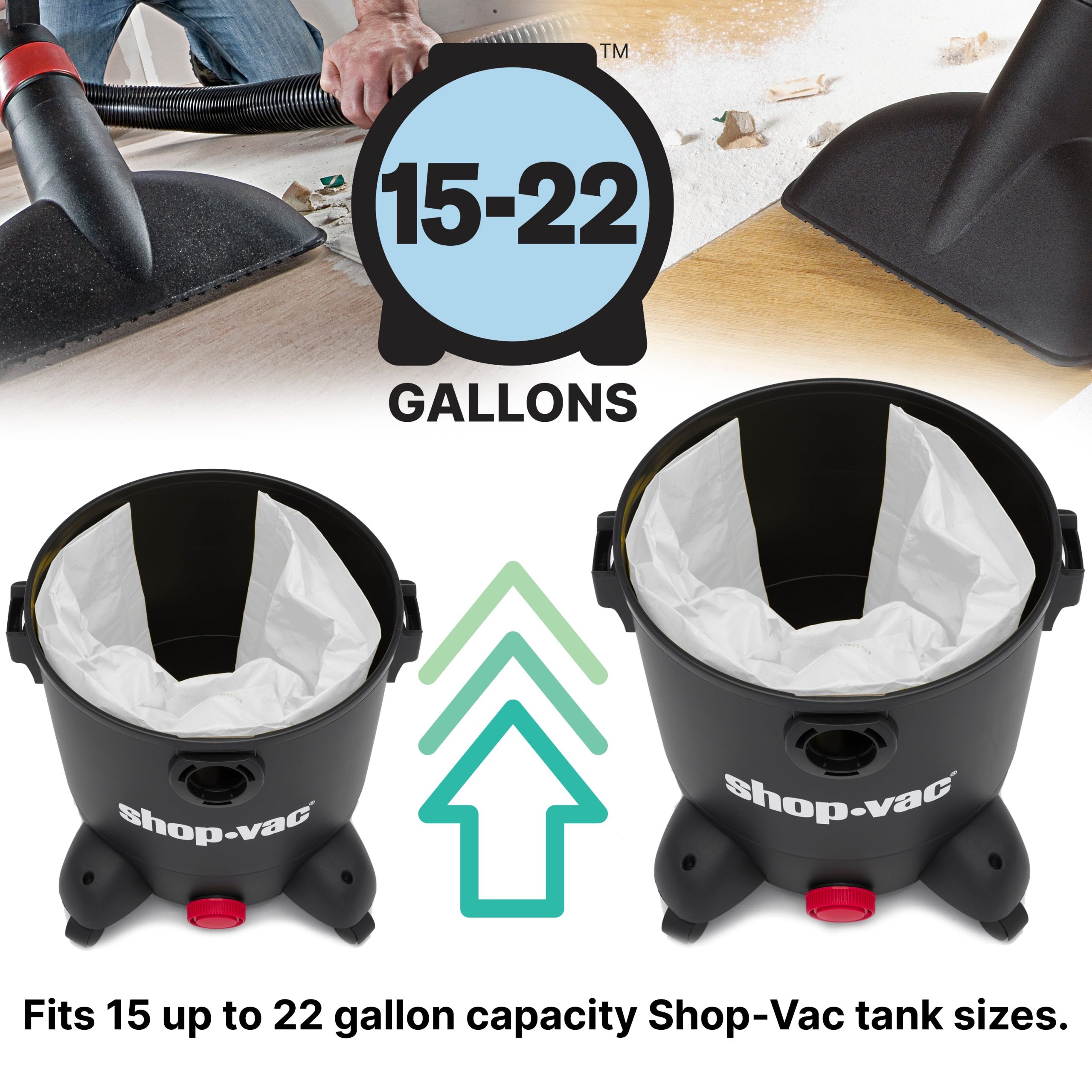 Shop-Vac® 15-22 Gallon Disposable Filter Bags (5 pack) - Image 5
