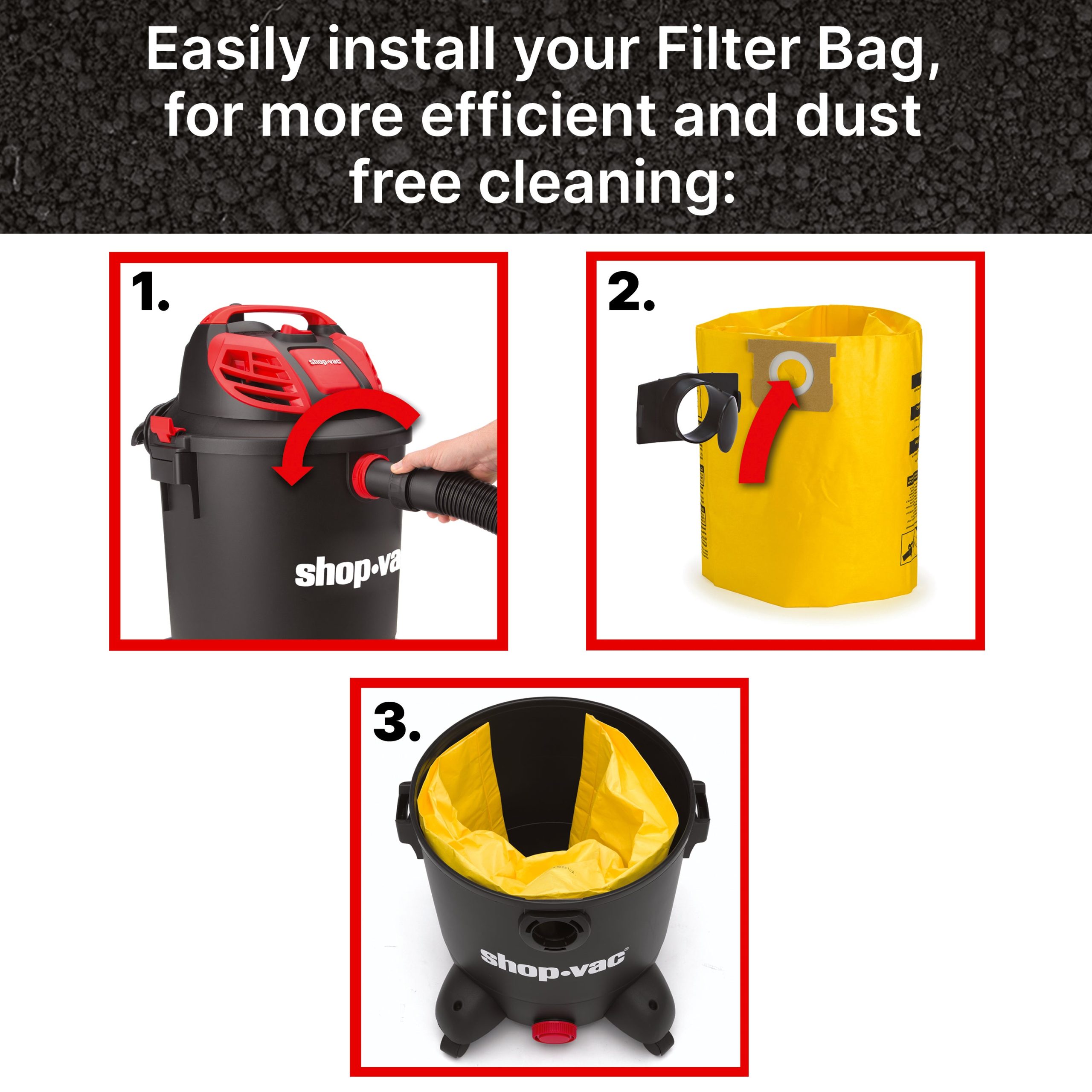 Shop-Vac® 15-22 Gallon High Efficiency Disposable Filter Bags (5 pack) - Image 4