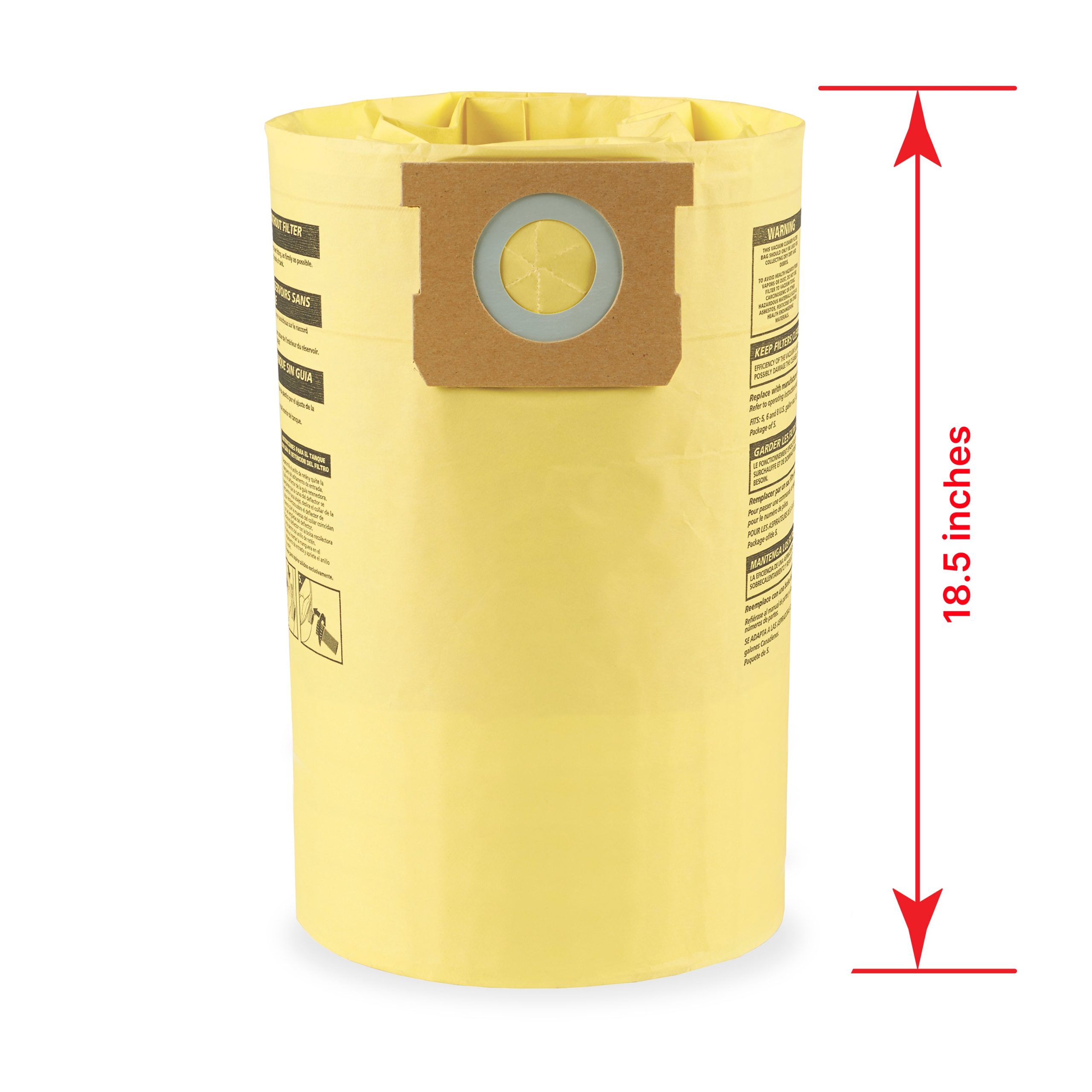 Shop-Vac® 15-22 Gallon High Efficiency Disposable Filter Bags (5 pack) - Image 3