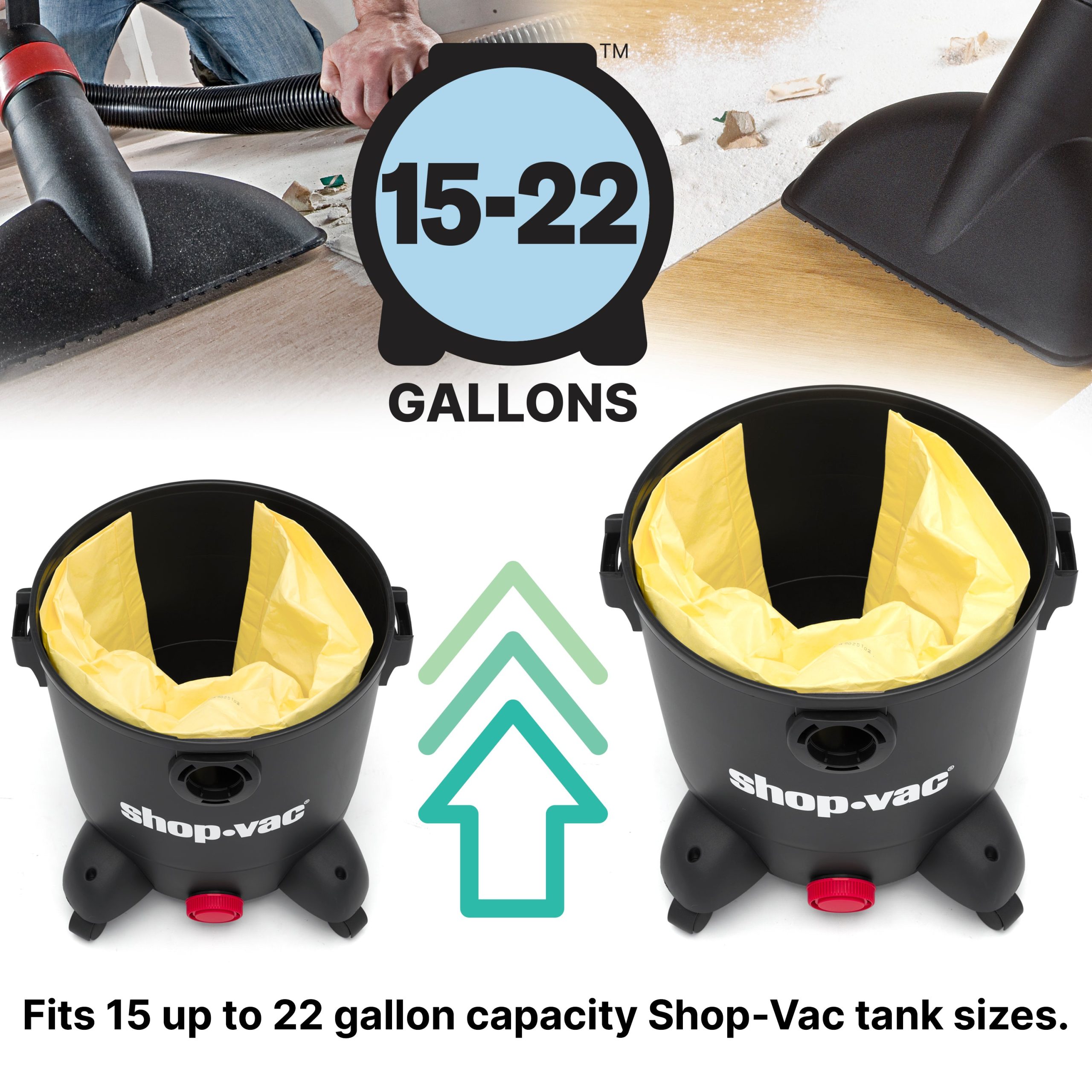 Shop-Vac® 15-22 Gallon High Efficiency Disposable Filter Bags (5 pack) - Image 5