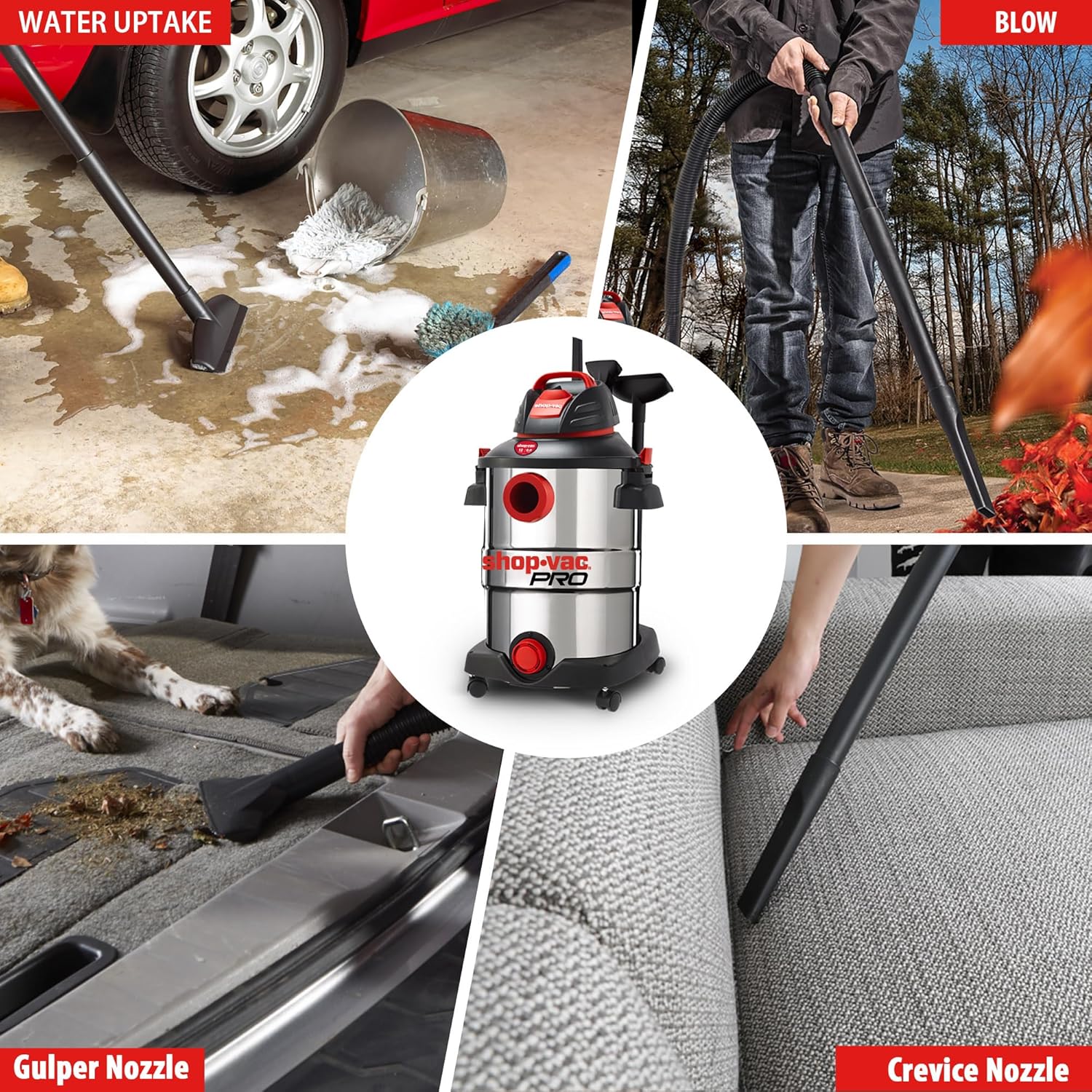 Shop-Vac® 12 Gallon 6.0 Peak HP Stainless Steel Wet/Dry Vacuum - Image 6