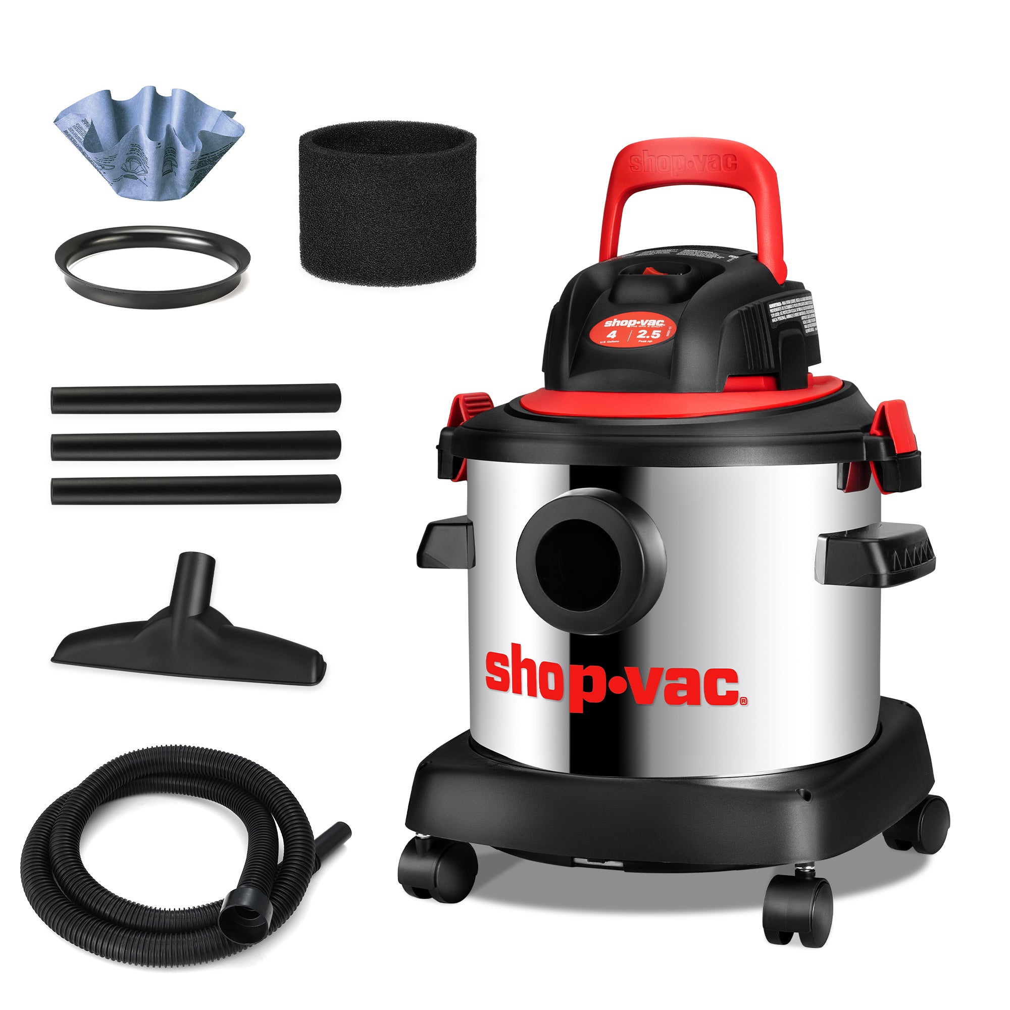 Shop-Vac® 4 Gallon 2.5 Peak HP Stainless Steel Wet/Dry Vac - Image 2